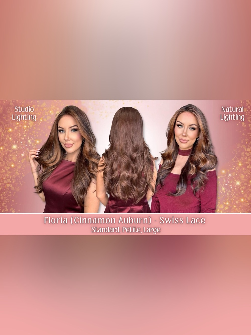 Floria Swiss Lace Wig — Cinnamon Auburn Natural Waves